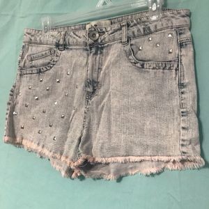 Pink Acid Wash Shorts